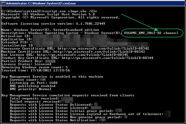 kms windows 10 2019 key on 2012 server