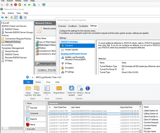 dynamic vlan assignment microsoft nps radius