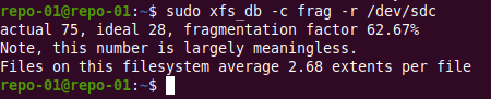 Check, repair, and defragment an XFS volume